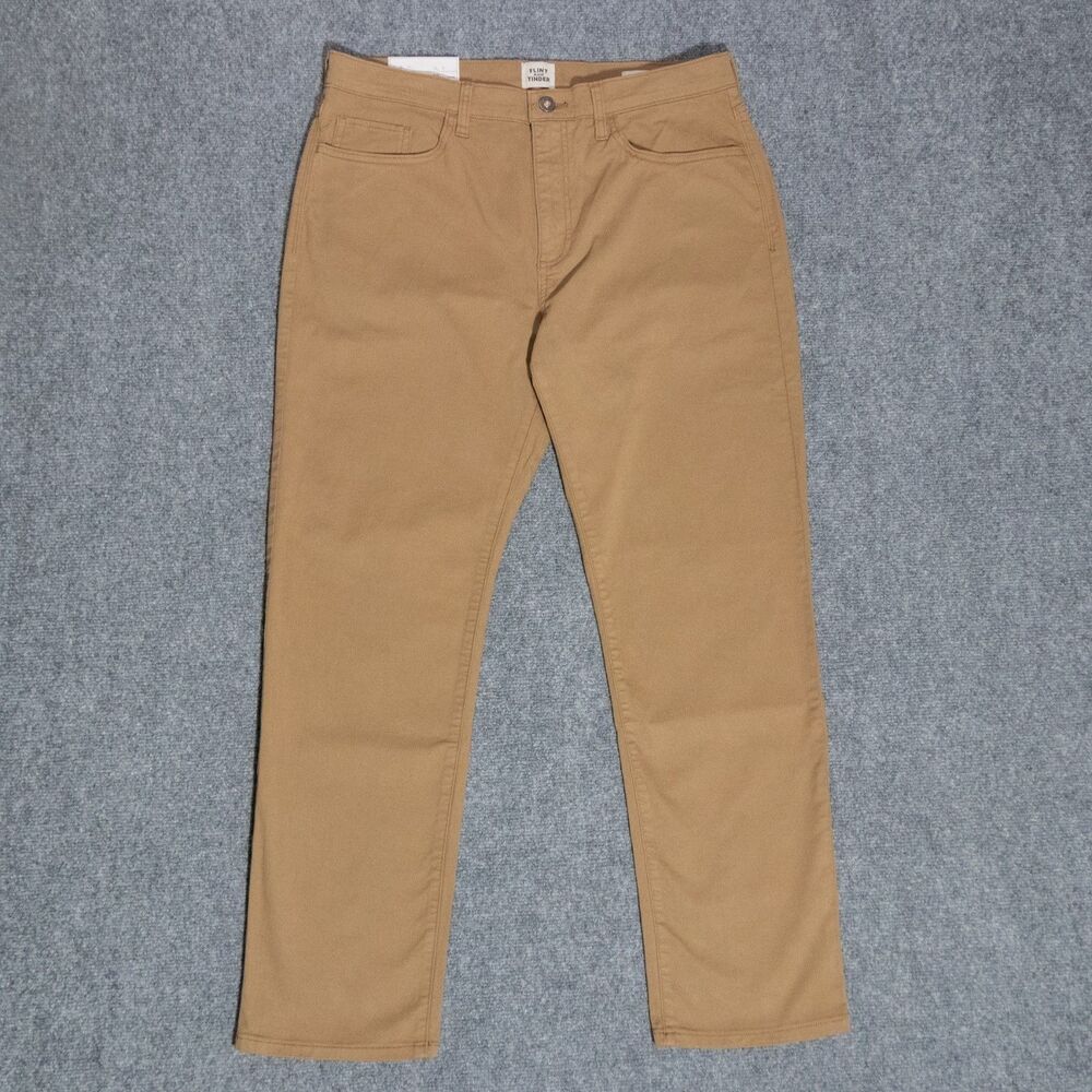 NEW Flint and Tinder 365 Straight Fit Stretch Khaki Chino Pants 33x30 Huckberry